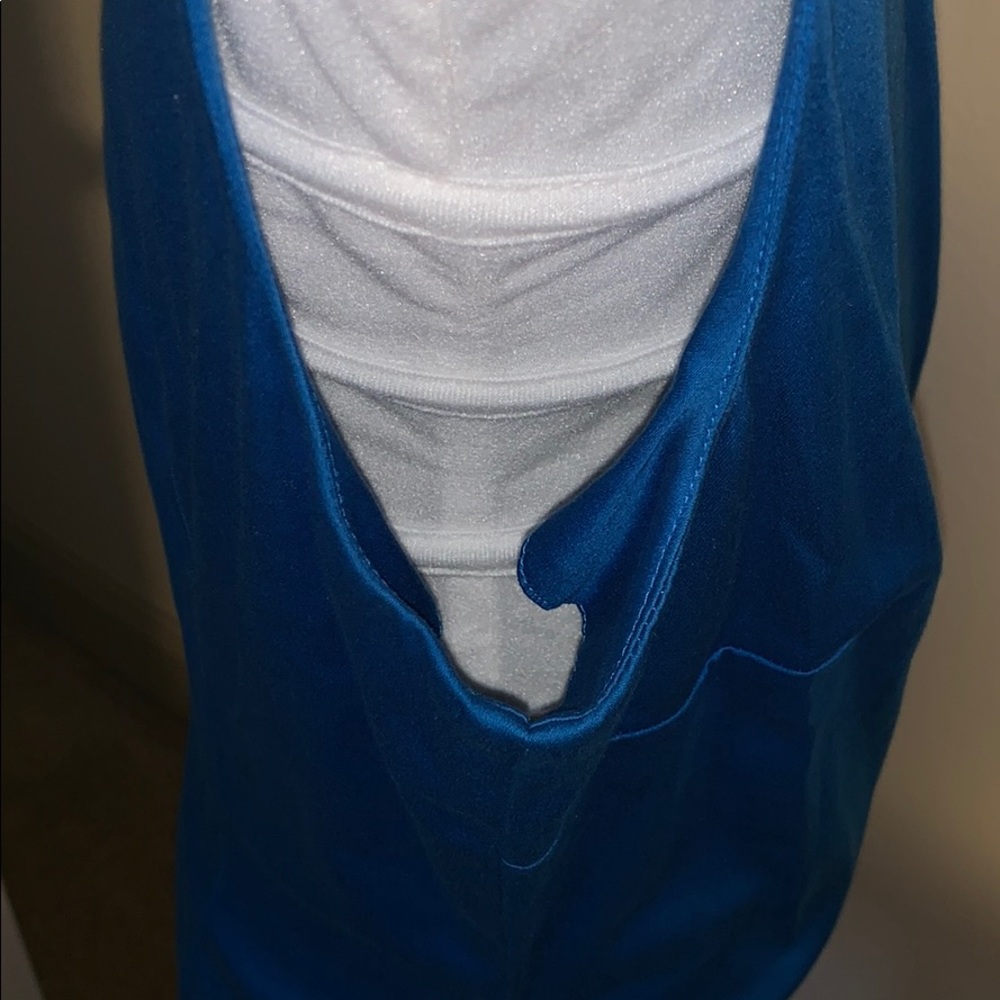 Royal Blue Calvin Klein one shoulder ruffle dress - Picture 5 of 8